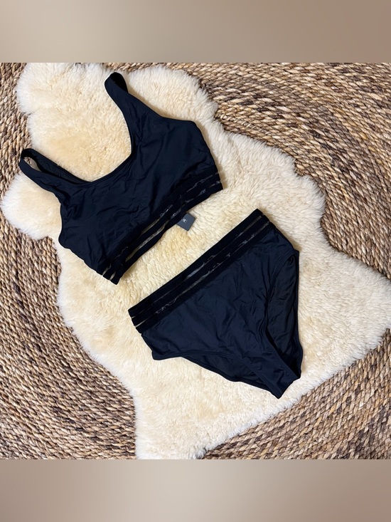 Tempt Me Other - Seamless Black Bralette & High-Rise Bikini Set